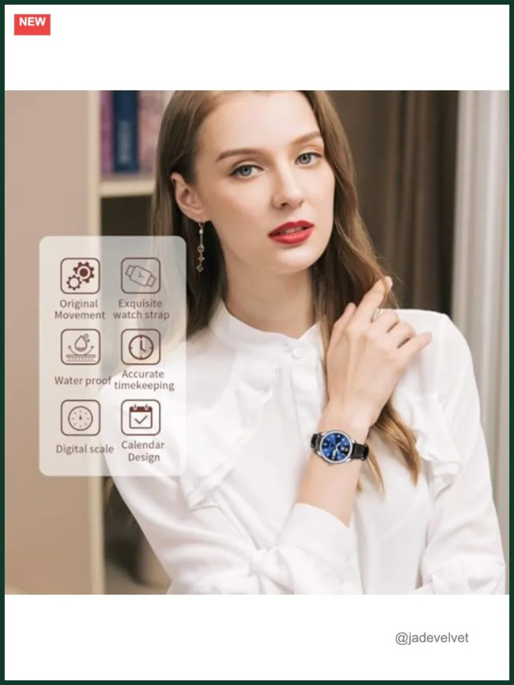 OLEVS Women's Dress Leather Watch Waterproof Analog Quartz Casual Wrist Watch